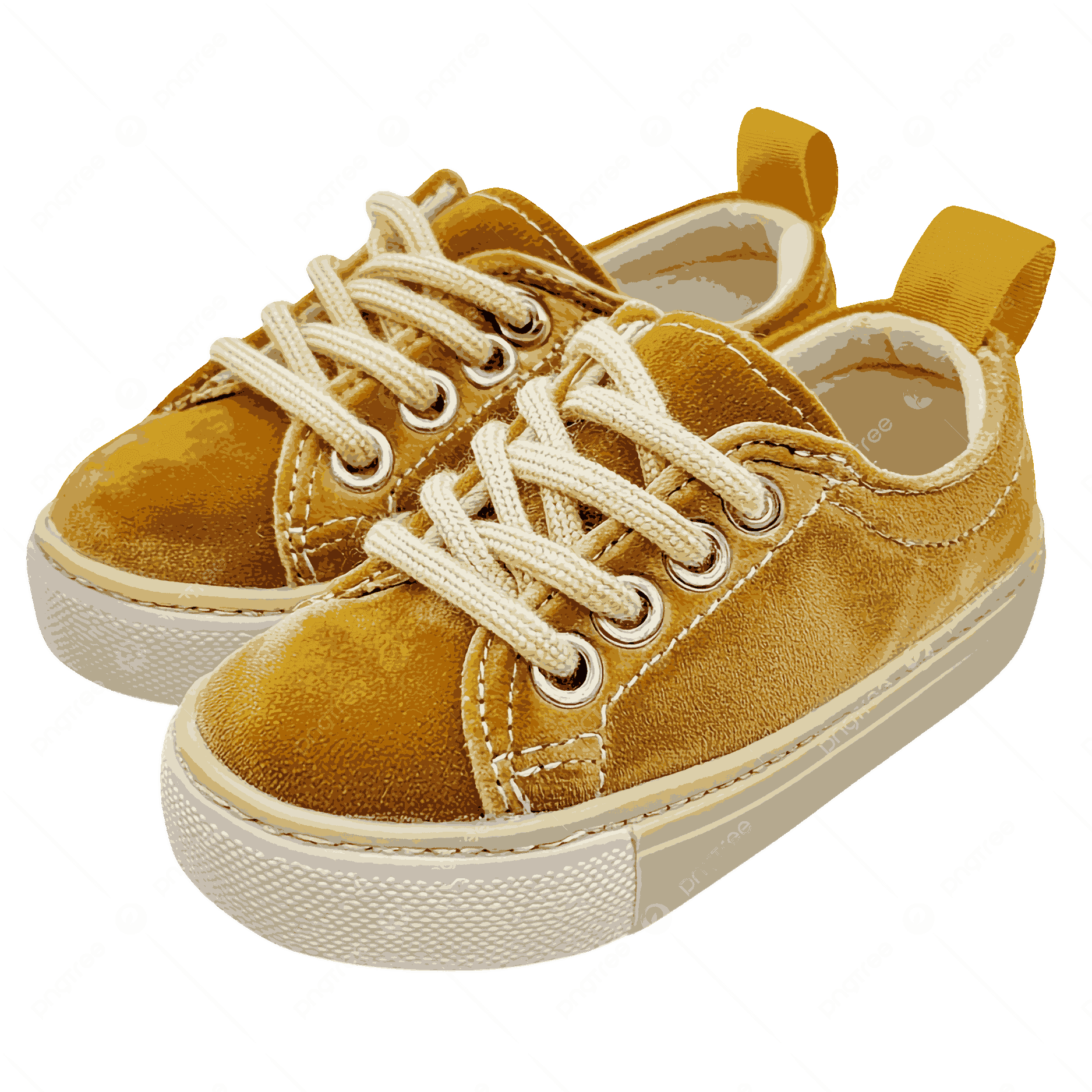 Bright Yellow Velvet Kids Sneakers